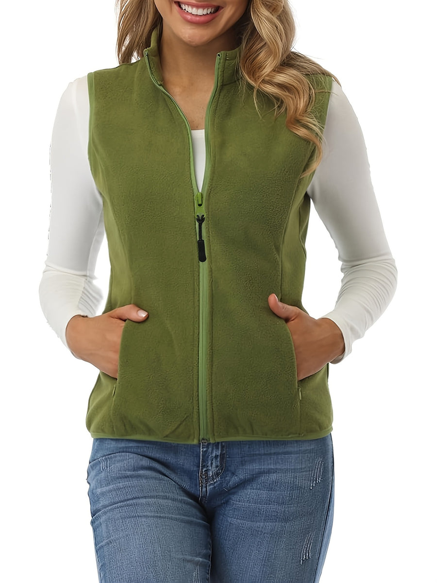 Womens Fleece Vest Soft Sleeveless Jacket - Perfect Layering Piece