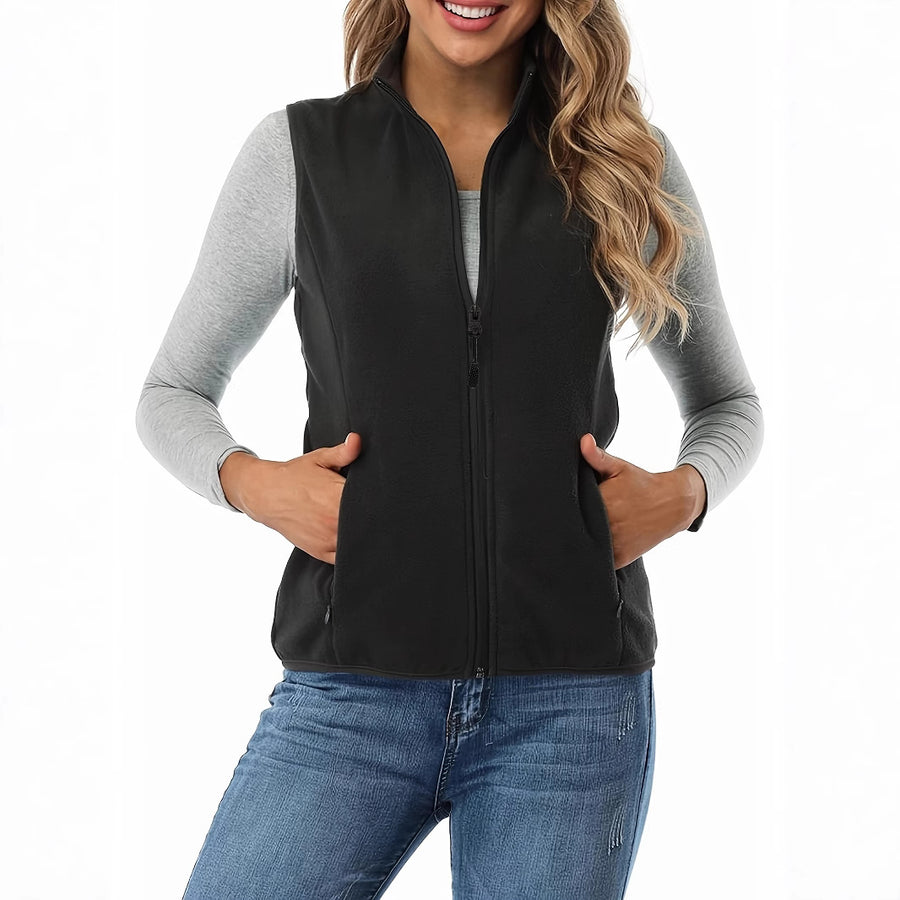 Womens Fleece Vest Soft Sleeveless Jacket - Perfect Layering Piece