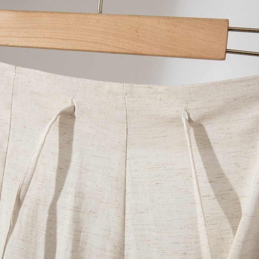 Retro Linen One-Piece Skirt for Women - Stylish Mini Skirt