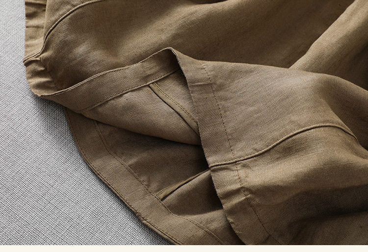 Simple Solid-Color Artistic Mini Skirt for Women
