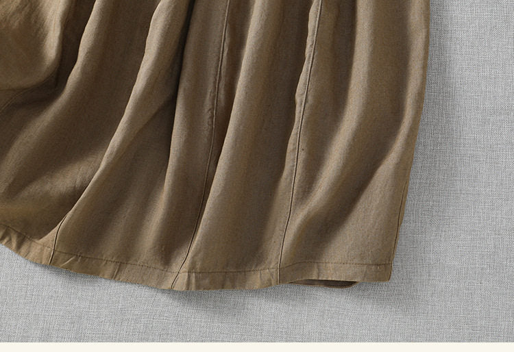 Simple Solid-Color Artistic Mini Skirt for Women