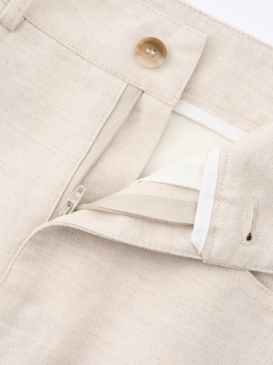 High-waisted Slimming Cotton-linen Dress for Women