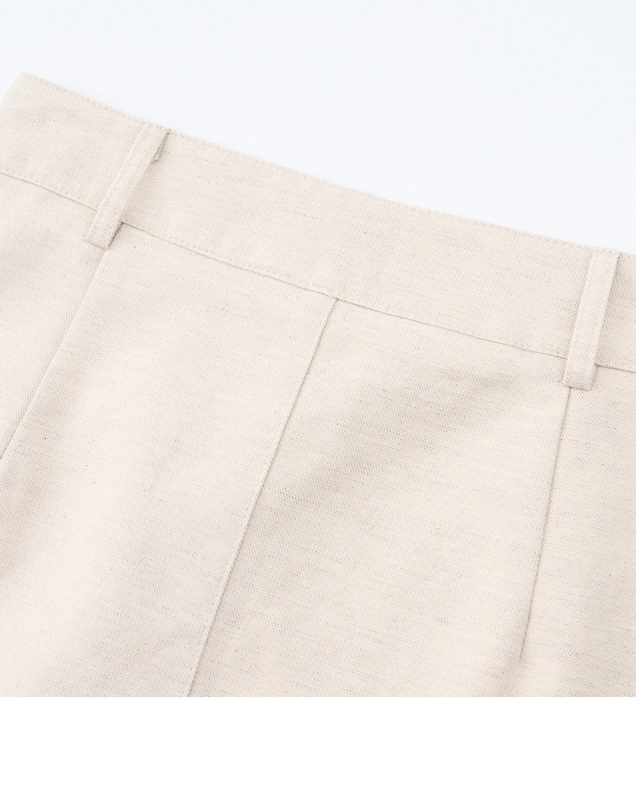 High-waisted Slimming Cotton-linen Dress for Women