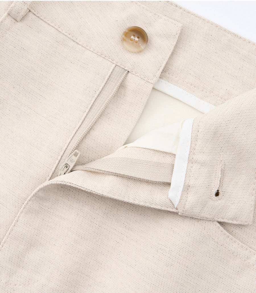 High-waisted Slimming Cotton-linen Dress for Women