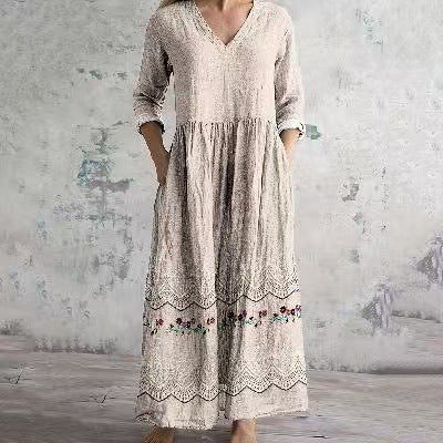 Summer Casual Loose Long-sleeve Dress for Effortless Style