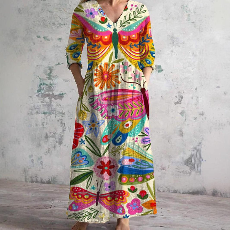 Summer Casual Loose Long-sleeve Dress for Effortless Style