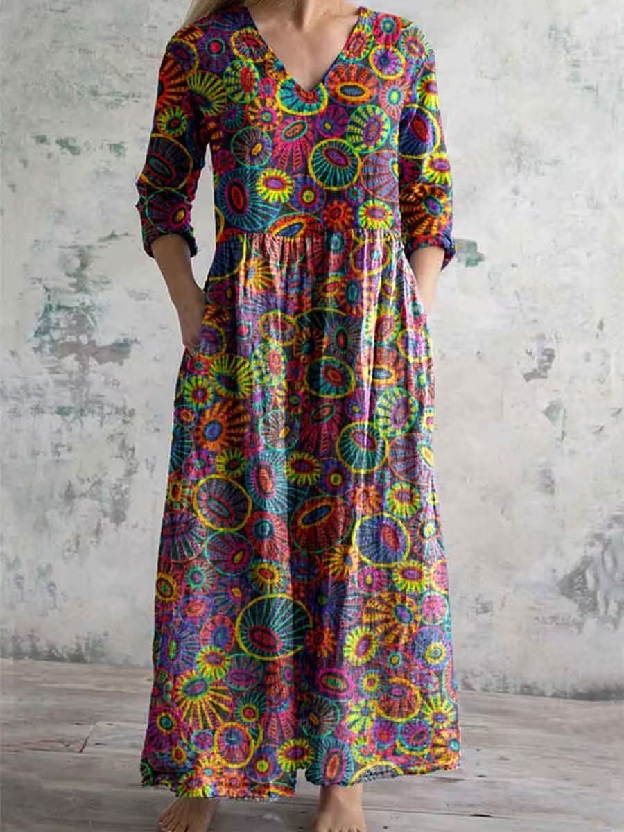 Summer Casual Loose Long-sleeve Dress for Effortless Style