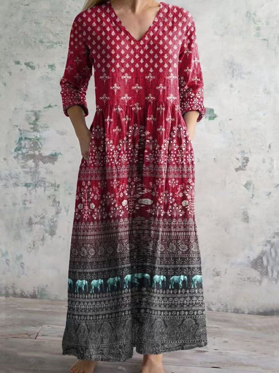 Summer Casual Loose Long-sleeve Dress for Effortless Style
