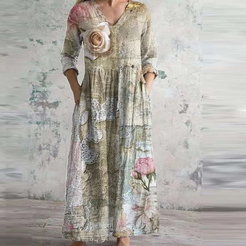 Summer Casual Loose Long-sleeve Dress for Effortless Style