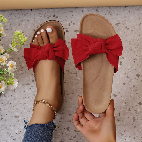 Bow-knot Strappy Open-toe Outdoor Flat Sandals for Women