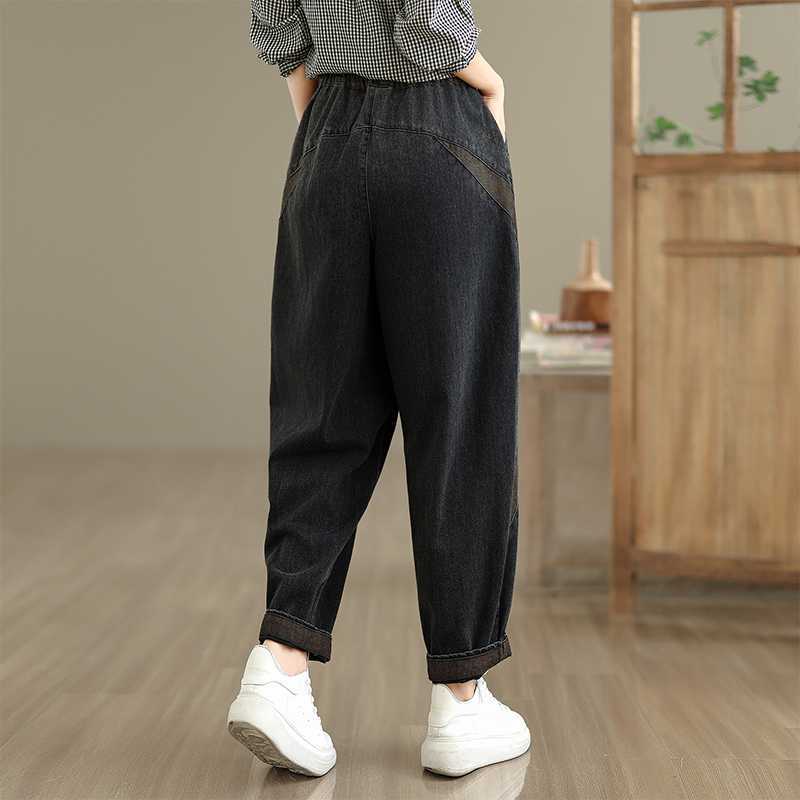Womens Washed Relaxed-fit Casual Jeans for Effortless Style