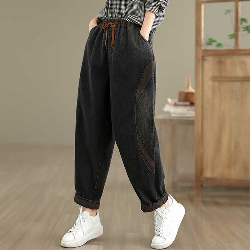 Womens Washed Relaxed-fit Casual Jeans for Effortless Style