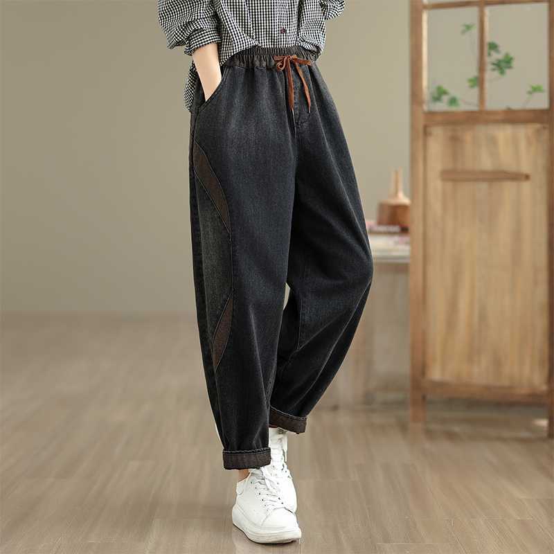 Womens Washed Relaxed-fit Casual Jeans for Effortless Style
