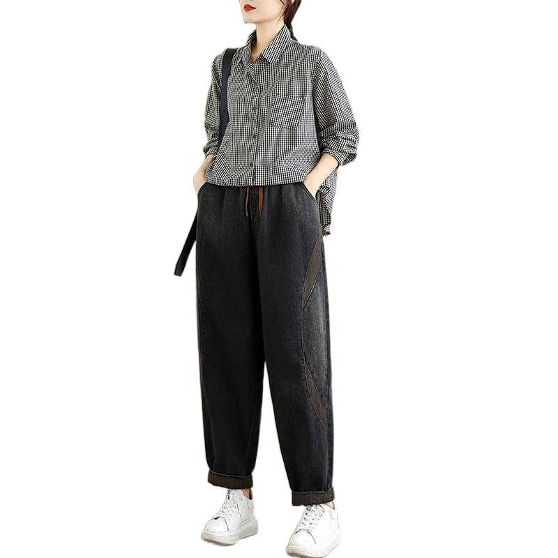 Womens Washed Relaxed-fit Casual Jeans for Effortless Style