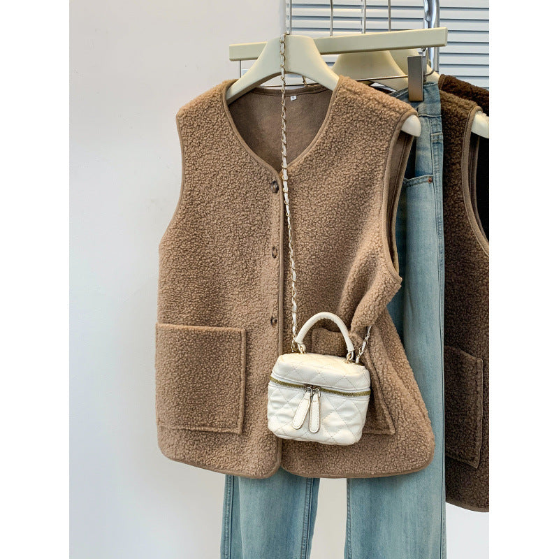 Loose-Fitting Versatile Layered Thermal Vest for Women