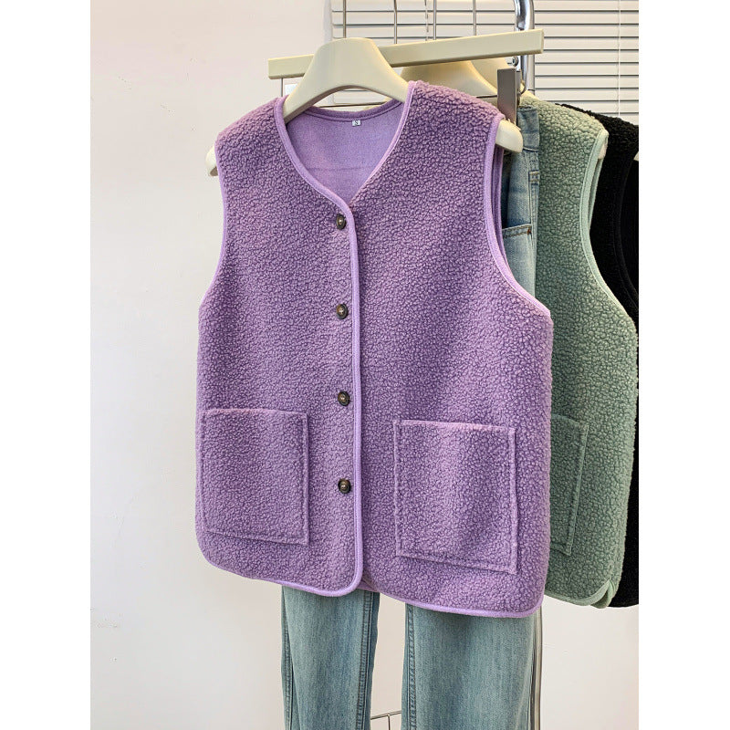Loose-Fitting Versatile Layered Thermal Vest for Women