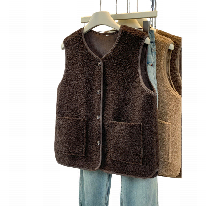 Loose-Fitting Versatile Layered Thermal Vest for Women