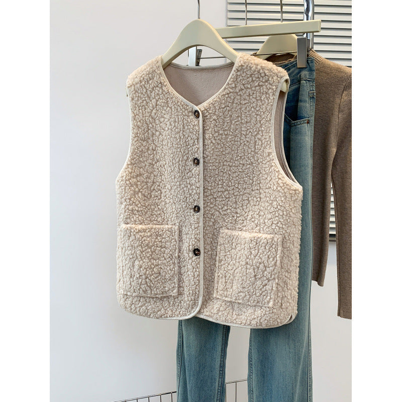 Loose-Fitting Versatile Layered Thermal Vest for Women