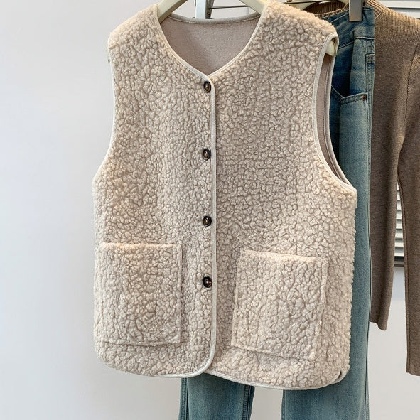 Loose-Fitting Versatile Layered Thermal Vest for Women