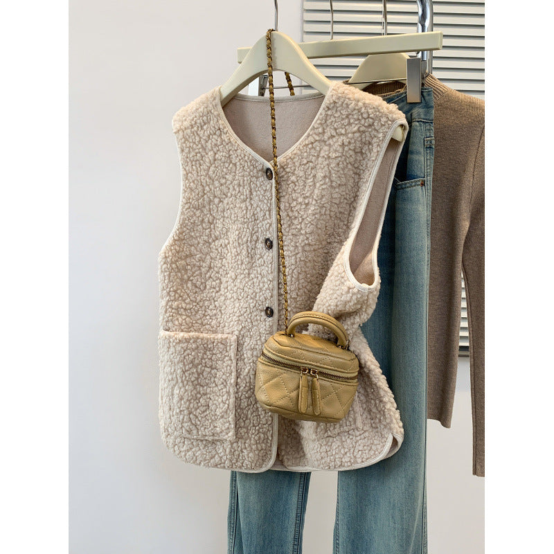 Loose-Fitting Versatile Layered Thermal Vest for Women