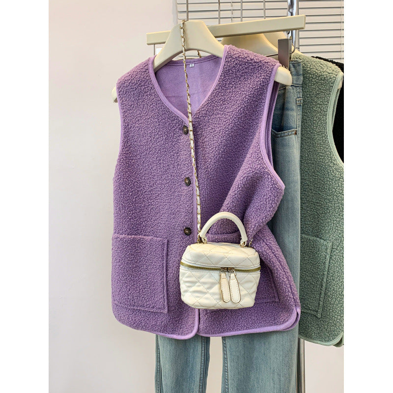 Loose-Fitting Versatile Layered Thermal Vest for Women