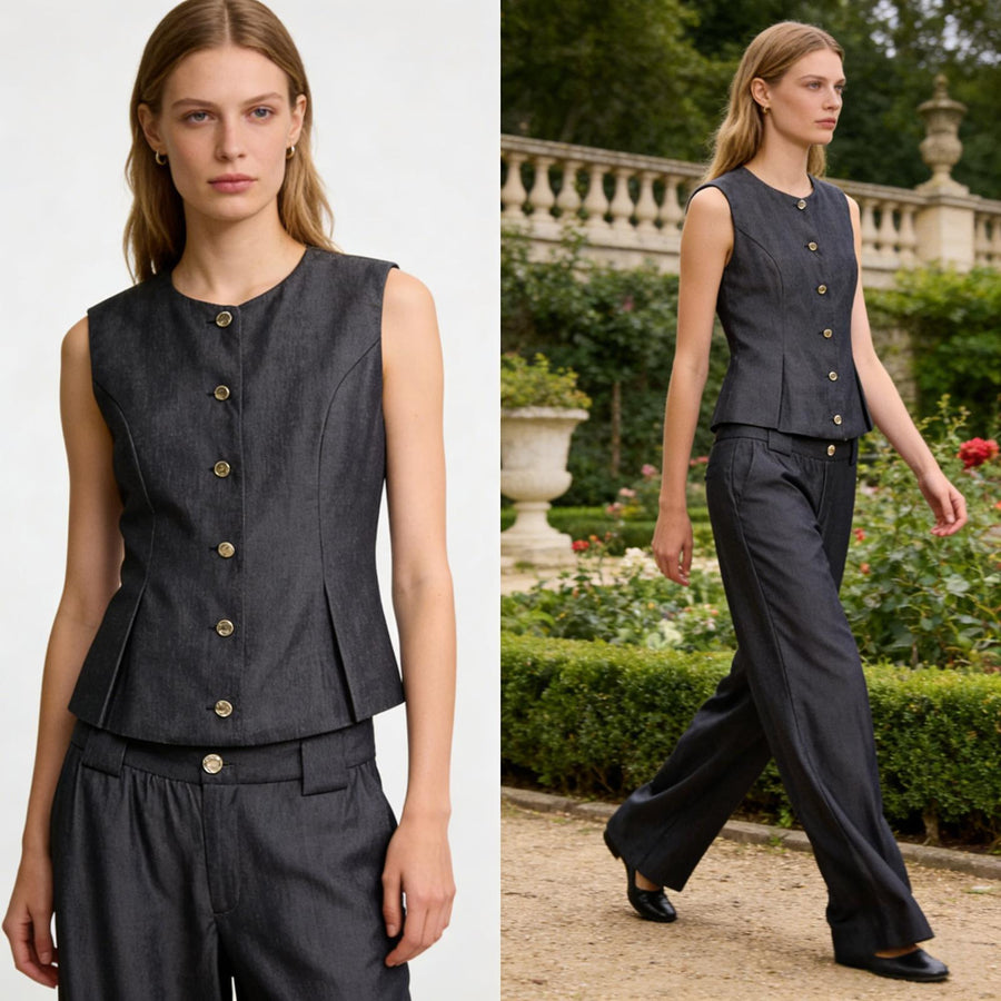 Womens Summer Casual Wide-leg Long Pants Set for Comfort
