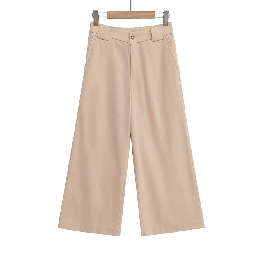 Womens Summer Casual Wide-leg Long Pants Set for Comfort