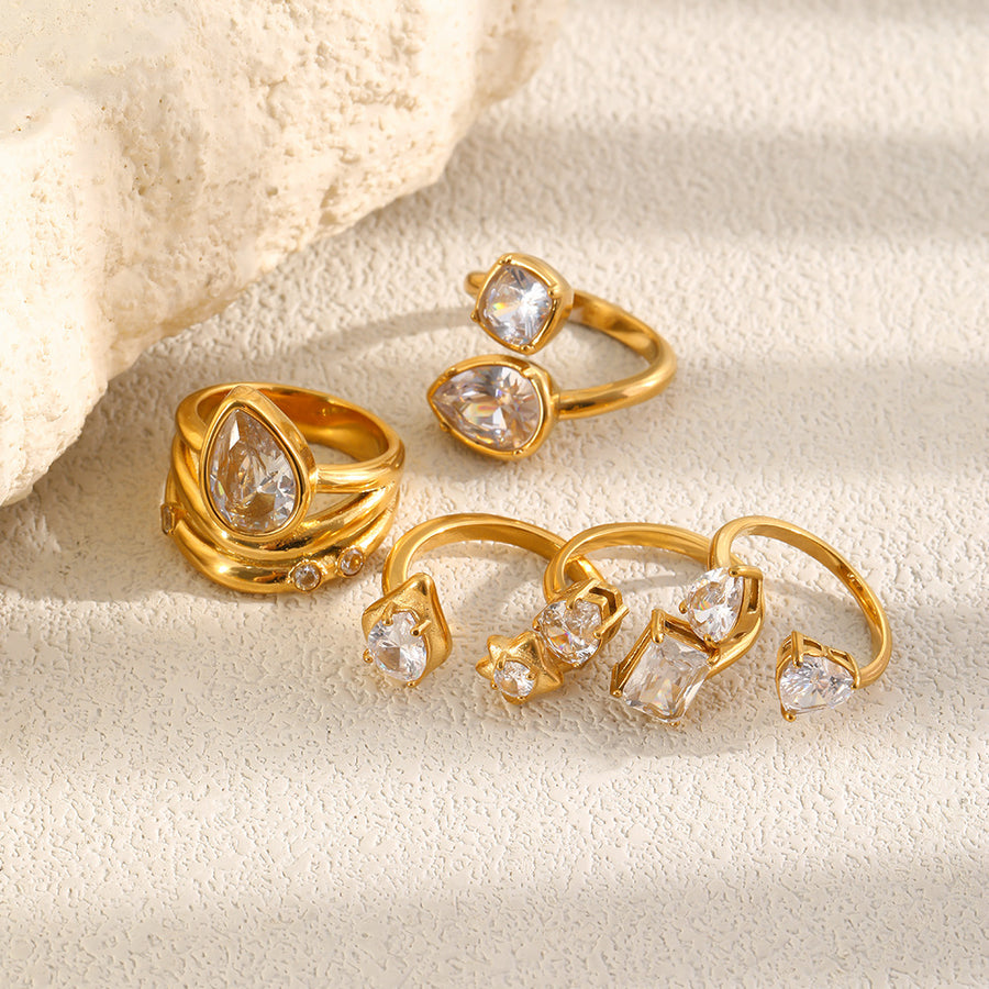 Water Drop Zircon Ring for Women - Stunning Statement Ring
