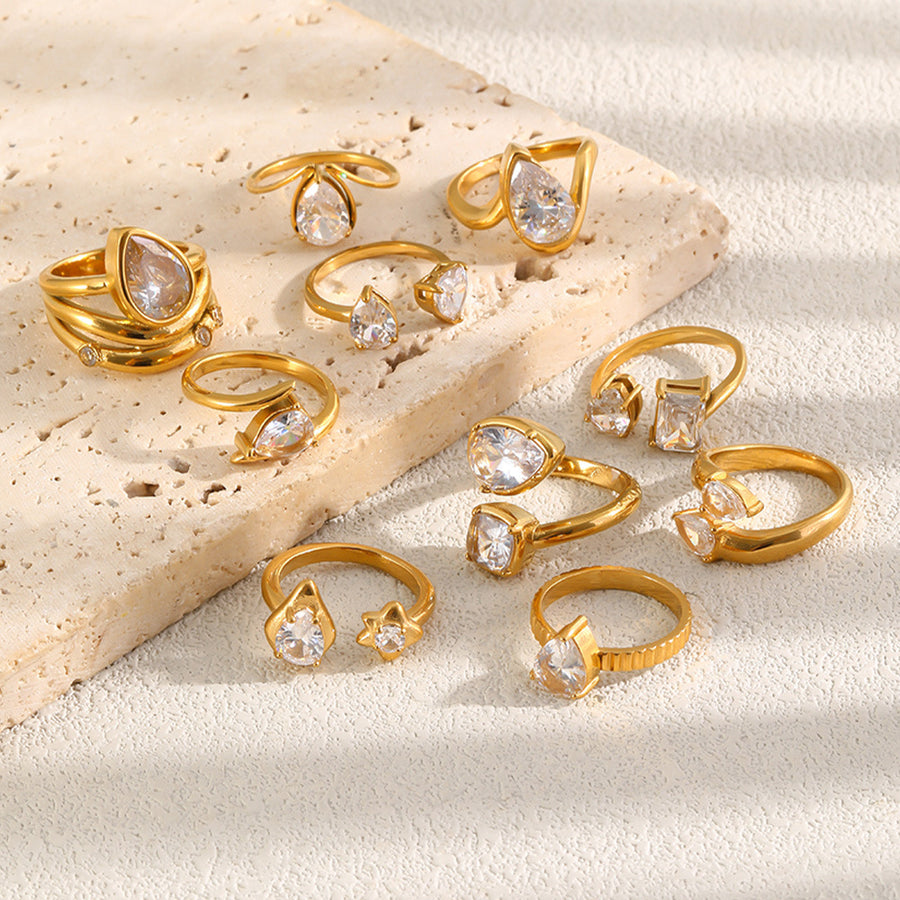 Water Drop Zircon Ring for Women - Stunning Statement Ring
