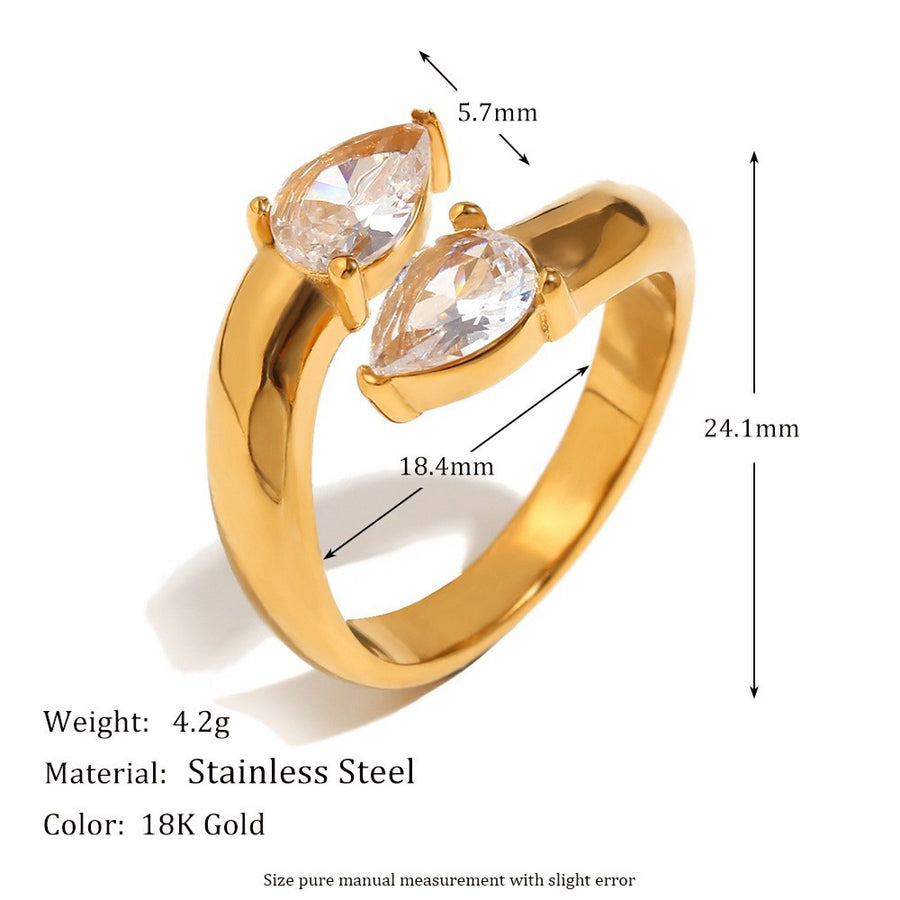Water Drop Zircon Ring for Women - Stunning Statement Ring