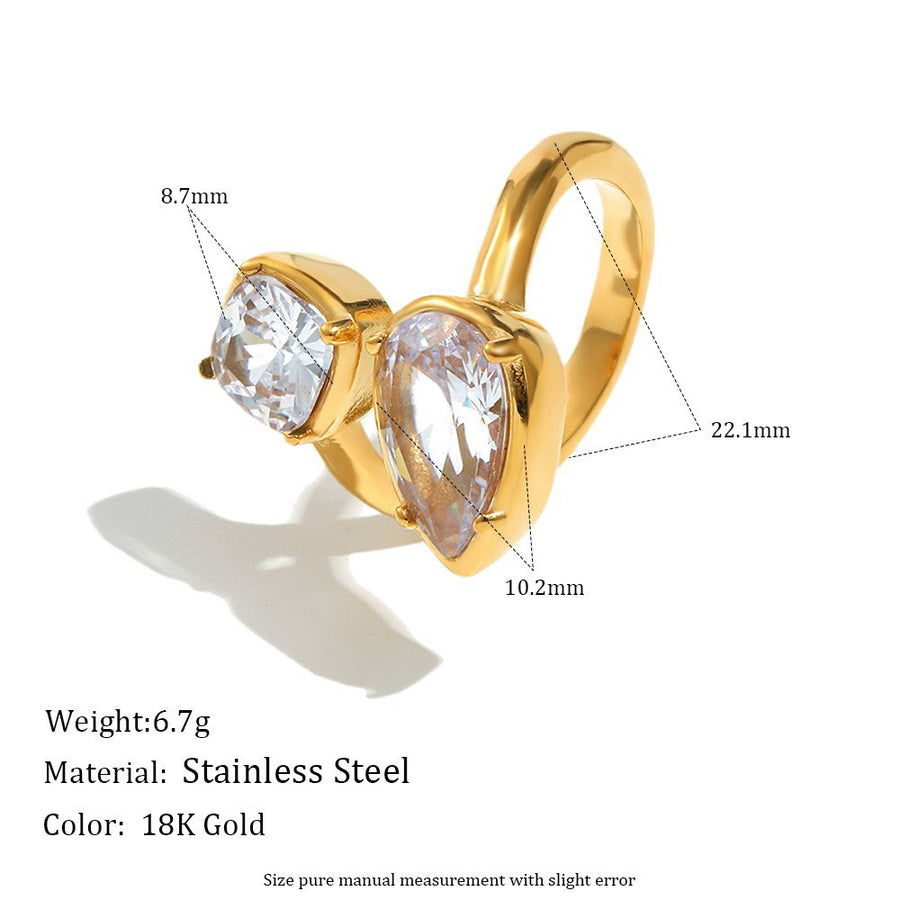 Water Drop Zircon Ring for Women - Stunning Statement Ring