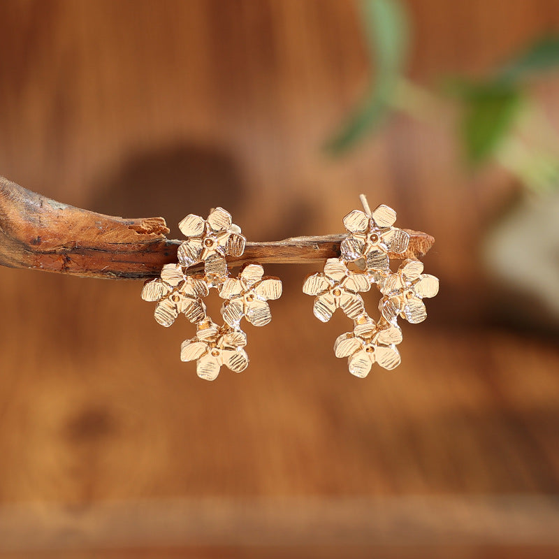 Mori-style Artistic Floral Drop Earrings for Women