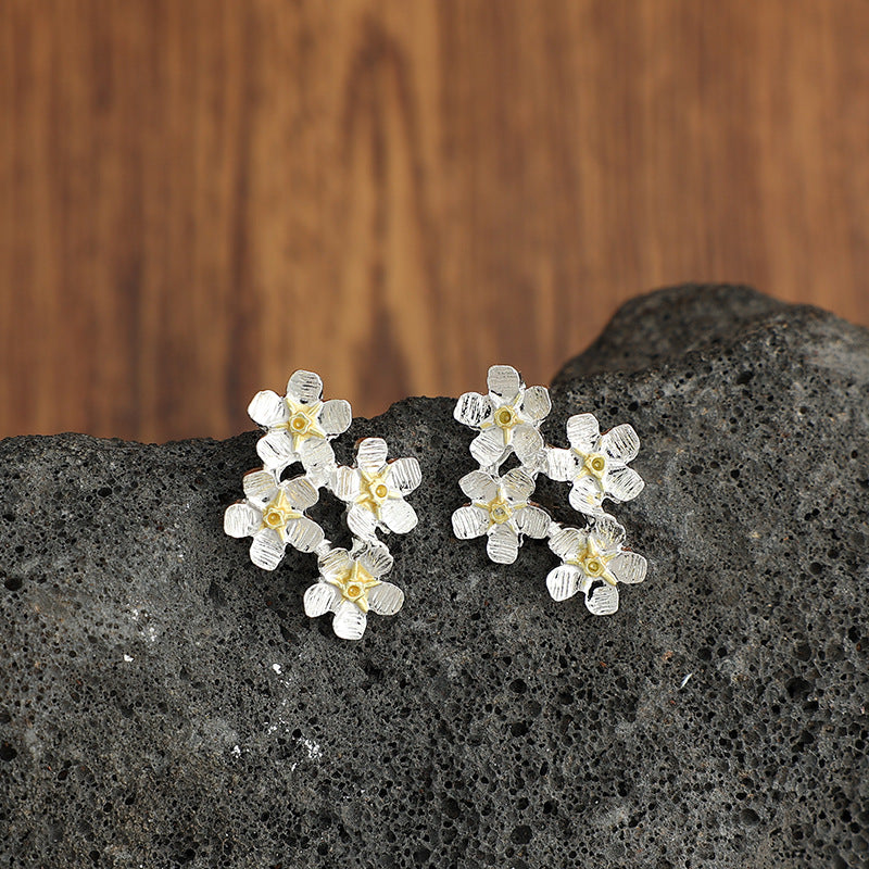 Mori-style Artistic Floral Drop Earrings for Women