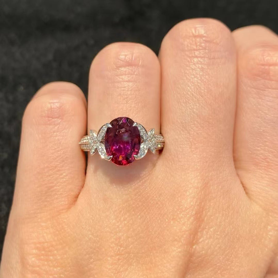 Womens Red Casual Butterfly Ring - Unique Statement Ring