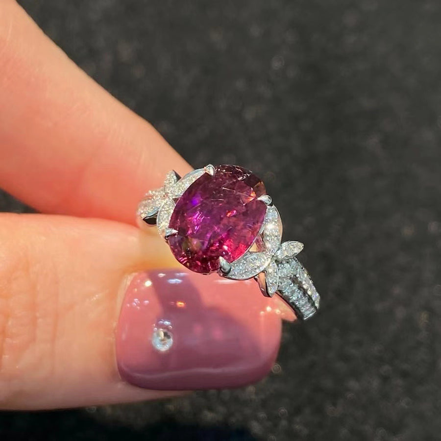 Womens Red Casual Butterfly Ring - Unique Statement Ring