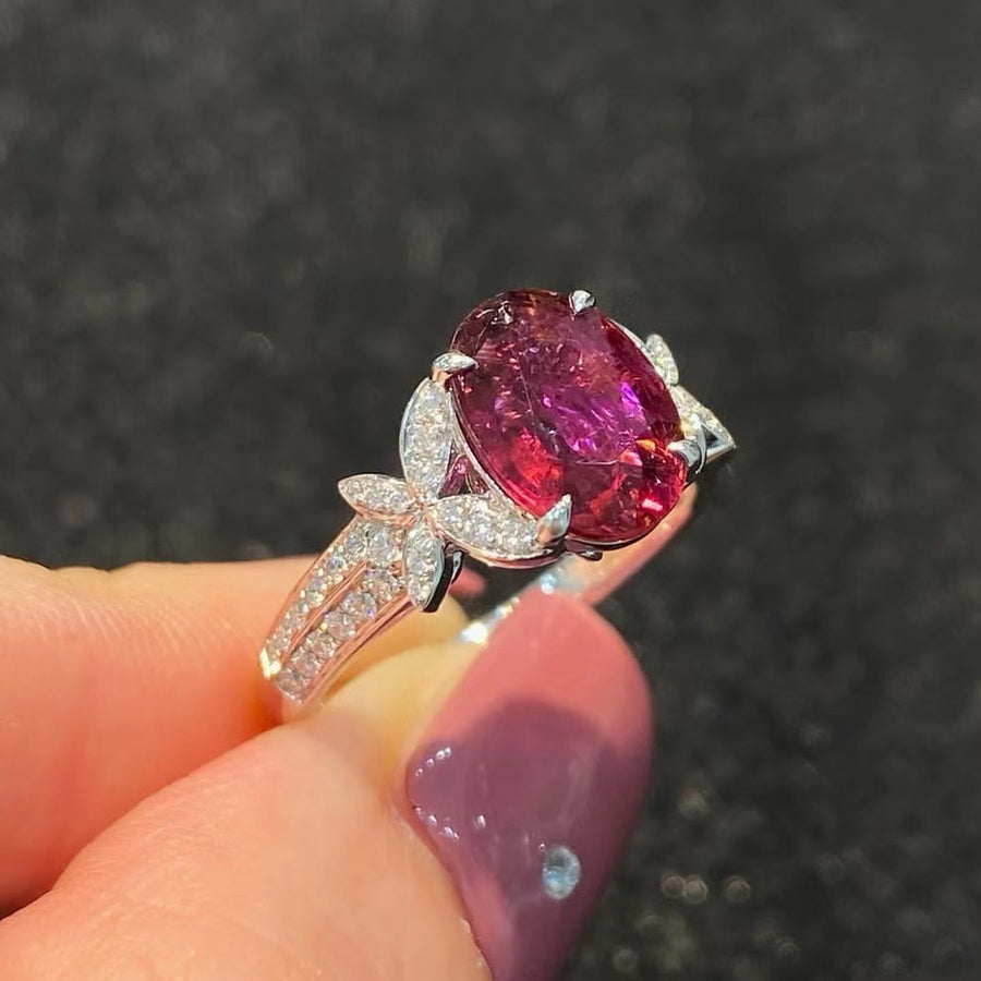 Womens Red Casual Butterfly Ring - Unique Statement Ring