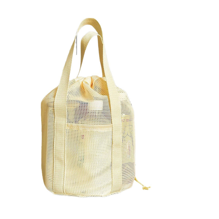 Round Travel Toiletry Makeup Drawstring Mesh Bag