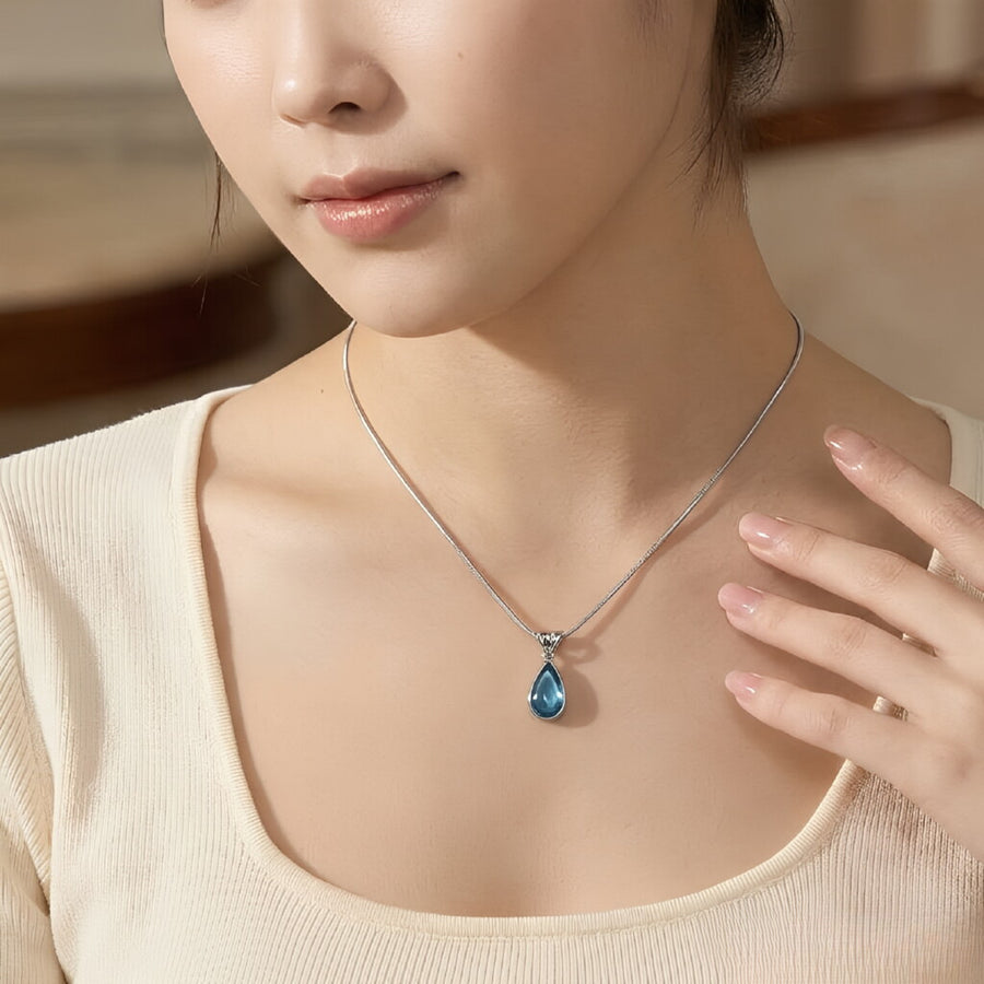 Retro French-style Teardrop Necklace for Women - Layered Look