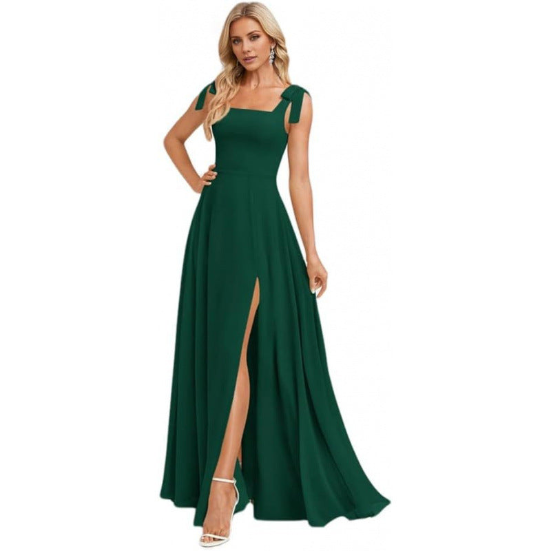 Elegant Adjustable-Strap Long Dress for Women - Perfect Fit