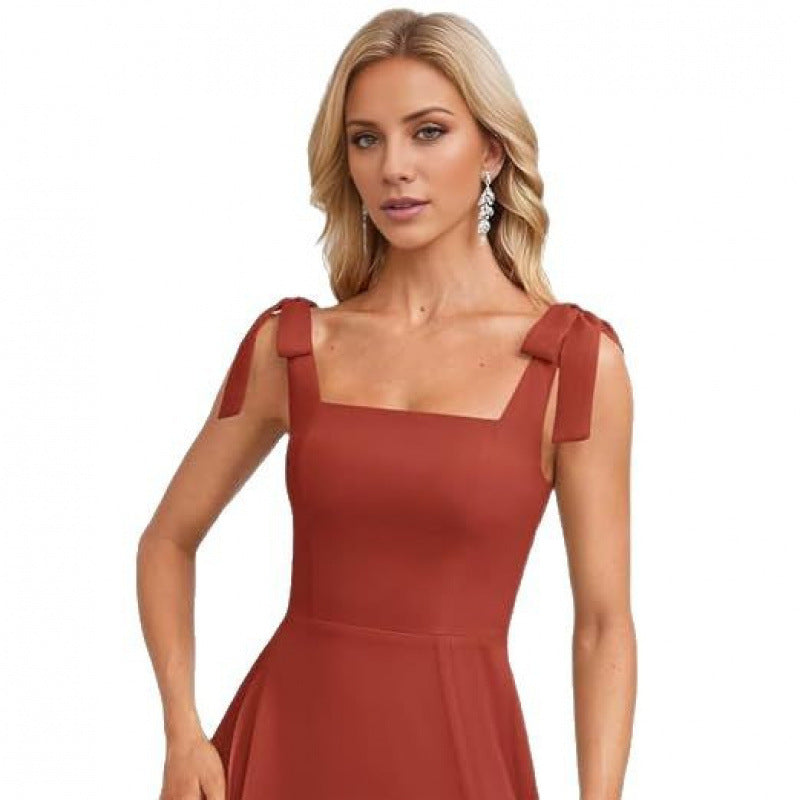 Elegant Adjustable-Strap Long Dress for Women - Perfect Fit
