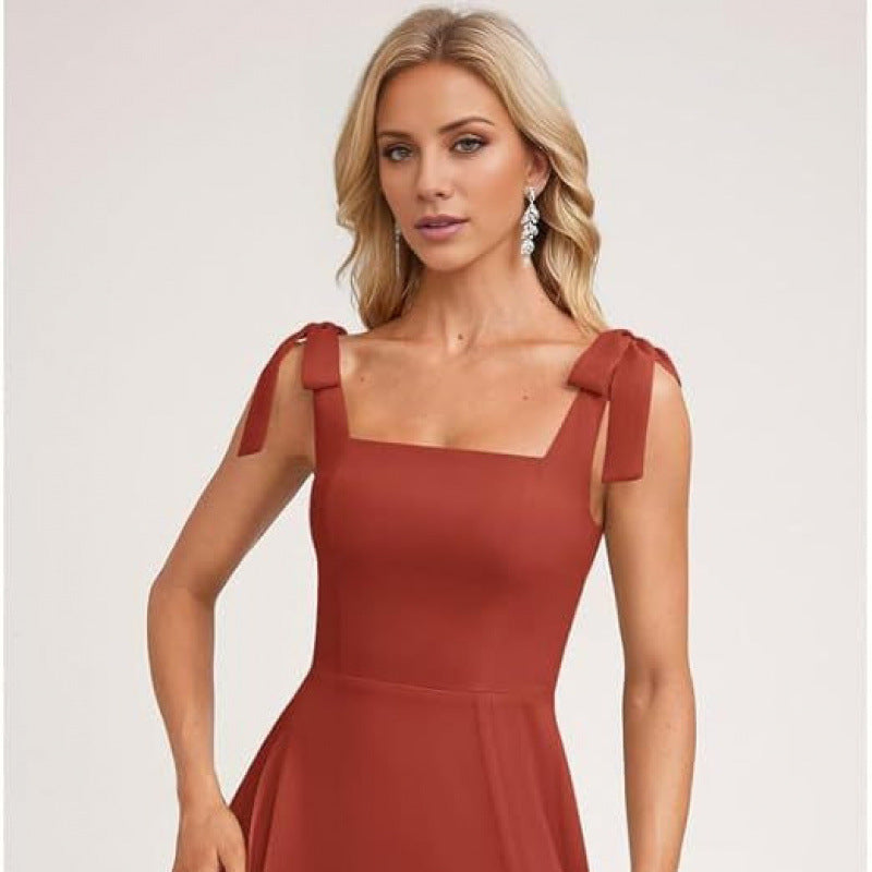 Elegant Adjustable-Strap Long Dress for Women - Perfect Fit