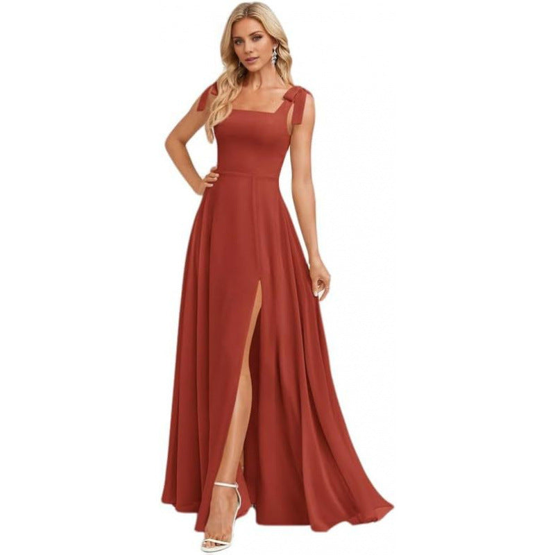 Elegant Adjustable-Strap Long Dress for Women - Perfect Fit
