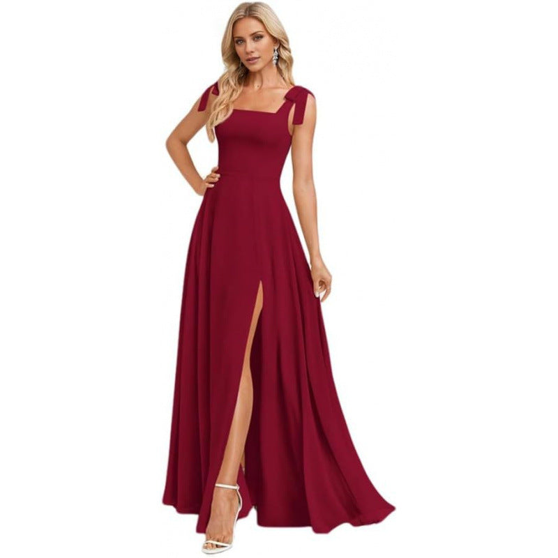 Elegant Adjustable-Strap Long Dress for Women - Perfect Fit