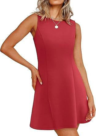 Stylish Sleeveless Crew-neck Mini Dress for Women