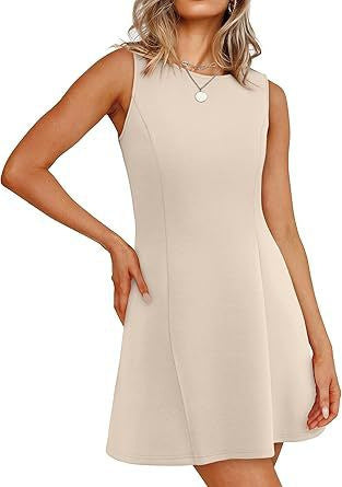 Stylish Sleeveless Crew-neck Mini Dress for Women