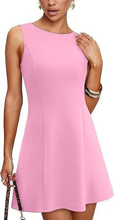 Stylish Sleeveless Crew-neck Mini Dress for Women