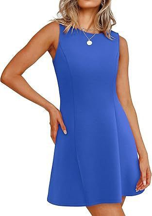 Stylish Sleeveless Crew-neck Mini Dress for Women