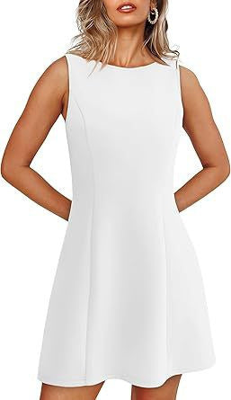 Stylish Sleeveless Crew-neck Mini Dress for Women