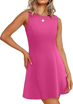 Stylish Sleeveless Crew-neck Mini Dress for Women