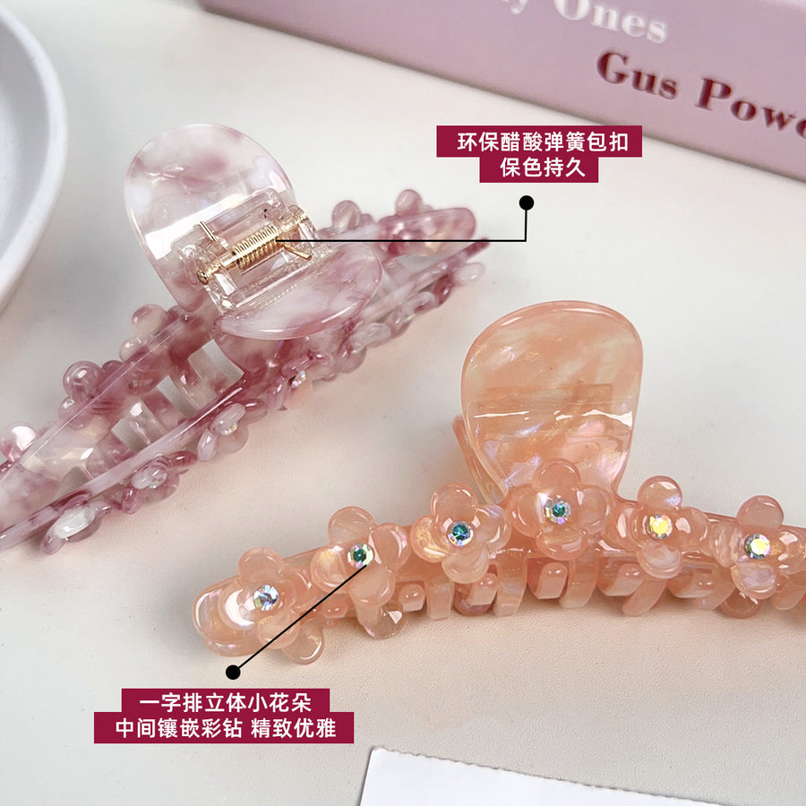 Stylish Three-dimensional Flower Rhinestone Hair Clip